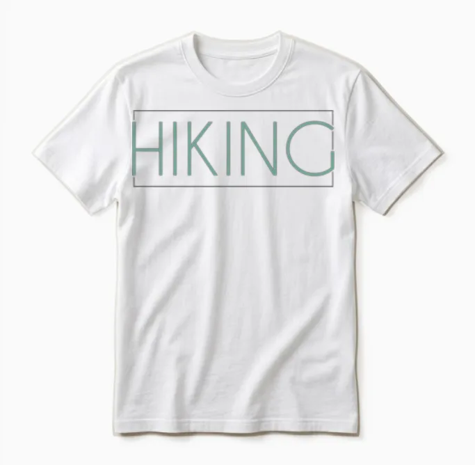 Hiking Lettering & Outdoors Unisex T-Shirt in White