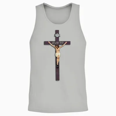 Jesus Christ on the Cross John Heal by His Wounds Unisex Tank Top - Ash