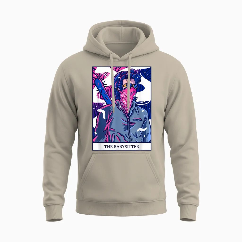 Stranger Things Steve Harrington the Babysitter Tarot Card Unisex Hoodie in Sand