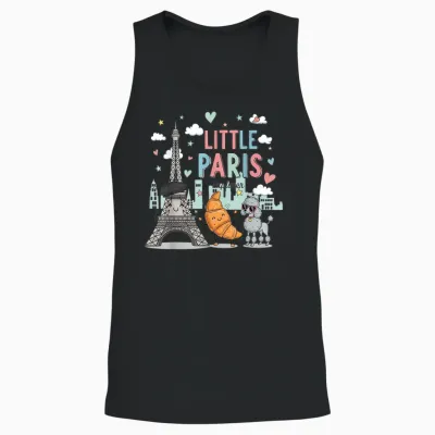 Little Paris Eiffel Tower Travel Souvenir Children's Unisex Tank Top - Black