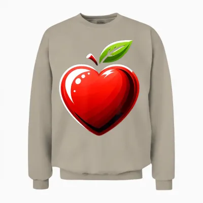 Apfel Herzförmig Sommer Frucht Unisex Sweatshirt - Sand
