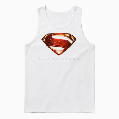 Superman Man of Steel New Logo Unisex Tank Top - White
