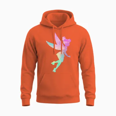 Disney Peter Pan Tinker Bell Tie Dye 90s T-Shirt, Black, S Unisex Hoodie - Orange