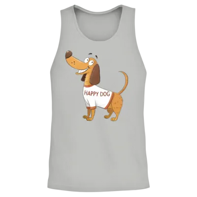 Cartoon Dog Unisex Tank Top - Ash