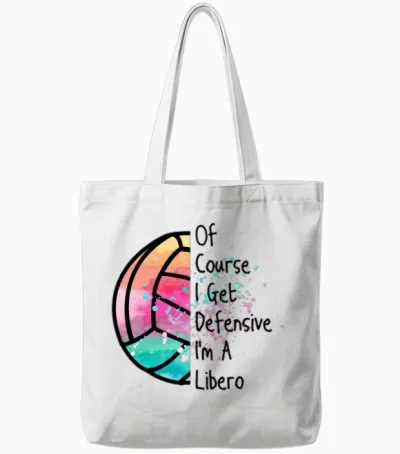 Libero Defensive Volleyball Player Quote Tote Bags - White