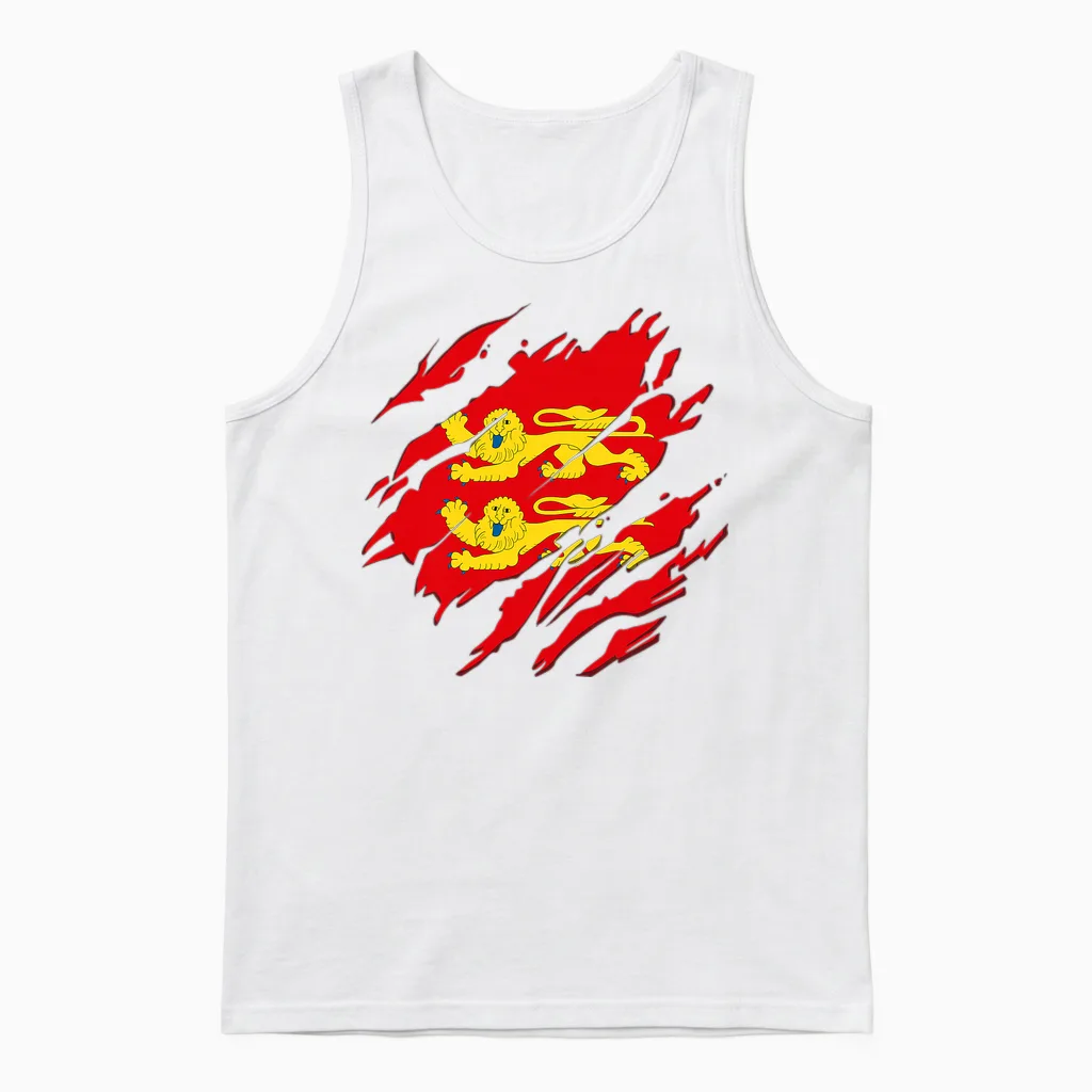 Drapeau Normand Normandie Vintage T-Shirt Haut De Gamme Unisex Tank Top in White