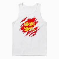 Drapeau Normand Normandie Vintage T-Shirt Haut De Gamme Unisex Tank Top in White - 1