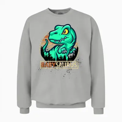 Babysaurus Funny Baby Dinosaur Kids Funny Unisex Sweatshirt - Ash