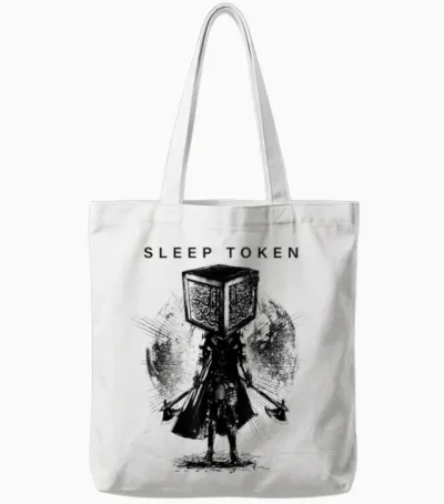 Sleep Token Axe Samurai Tote Bags - White