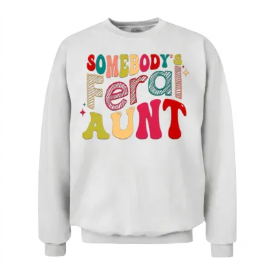 Somebody's Feral a Retro Unisex Sweatshirt - White