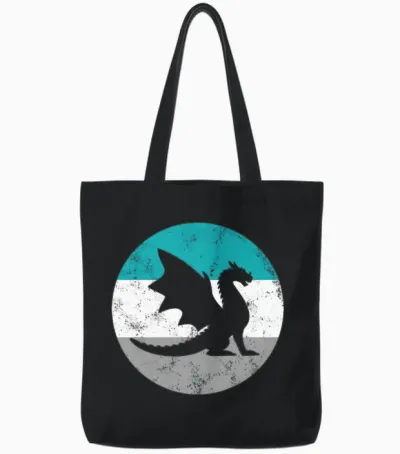 Dragon Retro for Men or Boys Tote Bags - Black