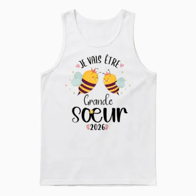 Child Future Big Sister 2026 Je Vais Etre Grande Soeur Unisex Tank Top - White