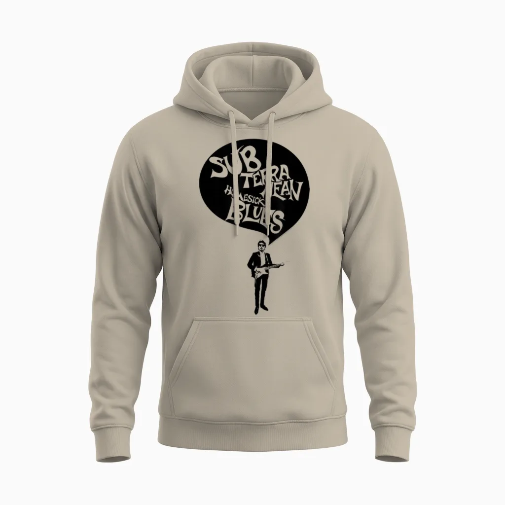 Bob Dylan Subterranean Homesick Blues Official T-Shirt, Grey, S Unisex Hoodie in Sand