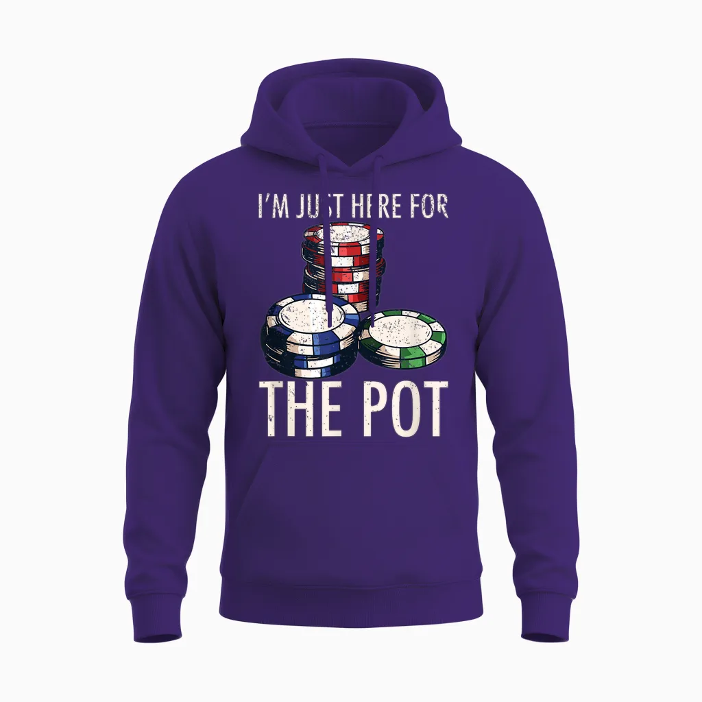 Poker T-Shirt Texas Hold'em Gambling Pot Cards Player Gift Unisex Hoodie in Purple