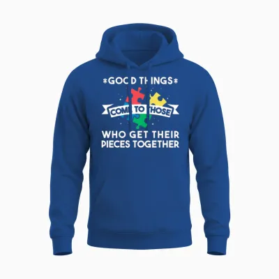 Puzzle Lover Funny Jigsaw Puzzle Good Things Unisex Hoodie - Royal