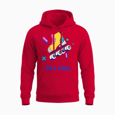 Retro Roller Skating Unisex Hoodie - Red