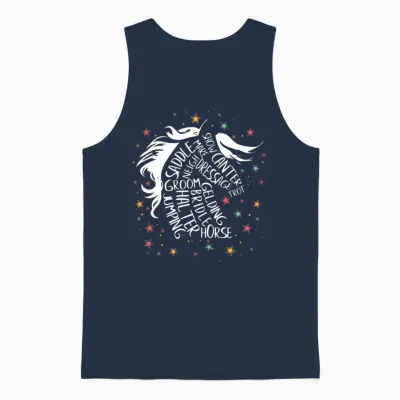 Girls Horse Hobby Horses Horseback Unisex Tank Top - Navy