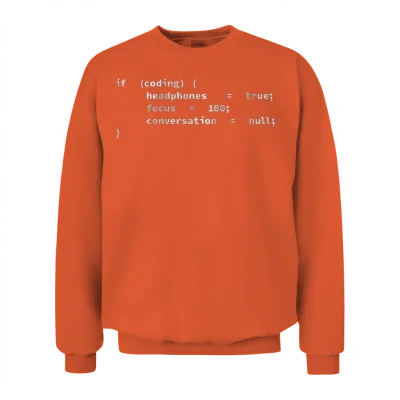 Coding Headphones, Coder, Programmer Unisex Sweatshirt - Orange