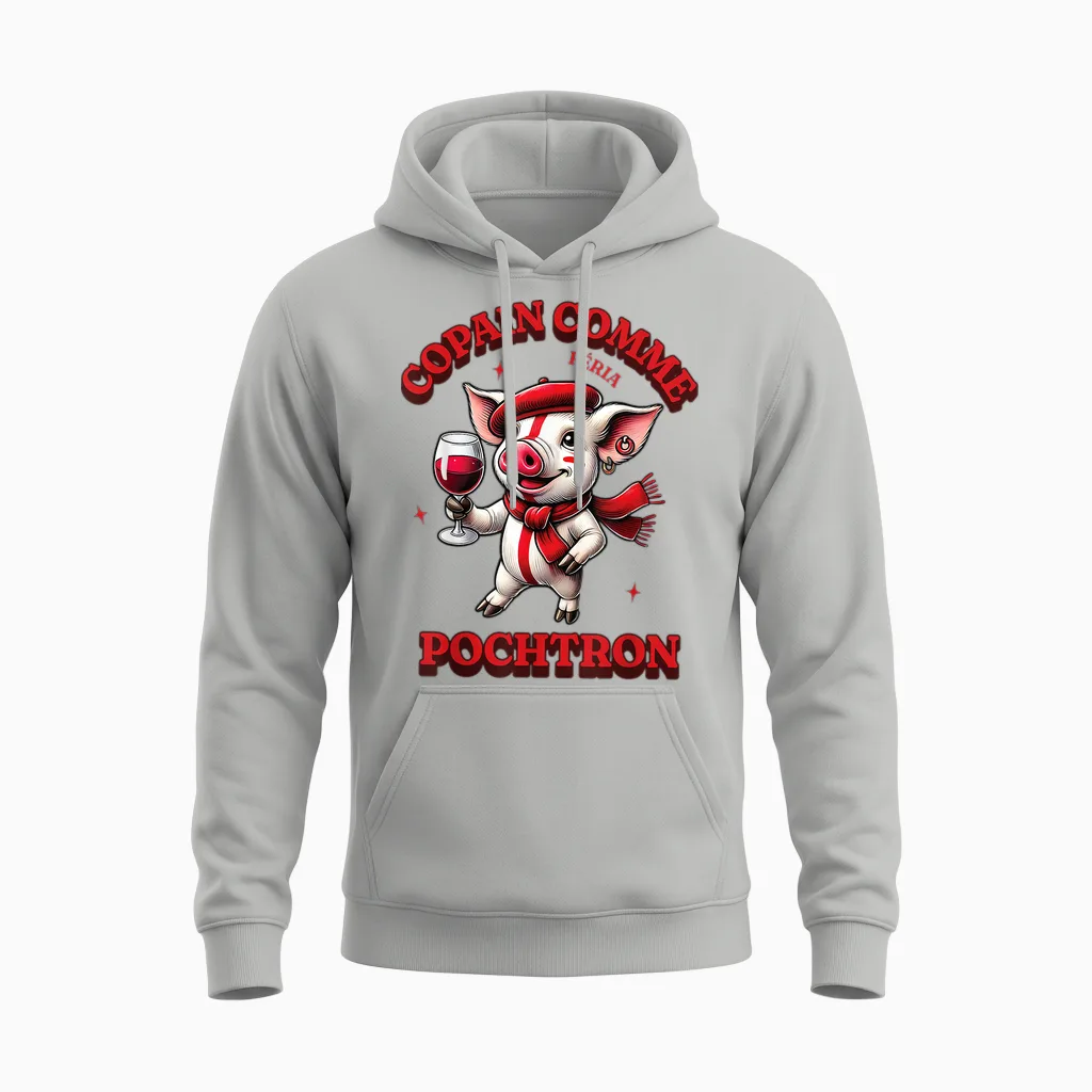 Feria Copain Comme Pochtron Bayonne Dax Basque Humor & Party Unisex Hoodie in Ash