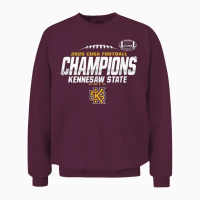 Kennesaw State Owls C-Usa Champs 2025 Football Locker Room Unisex Sweatshirt - Maroon