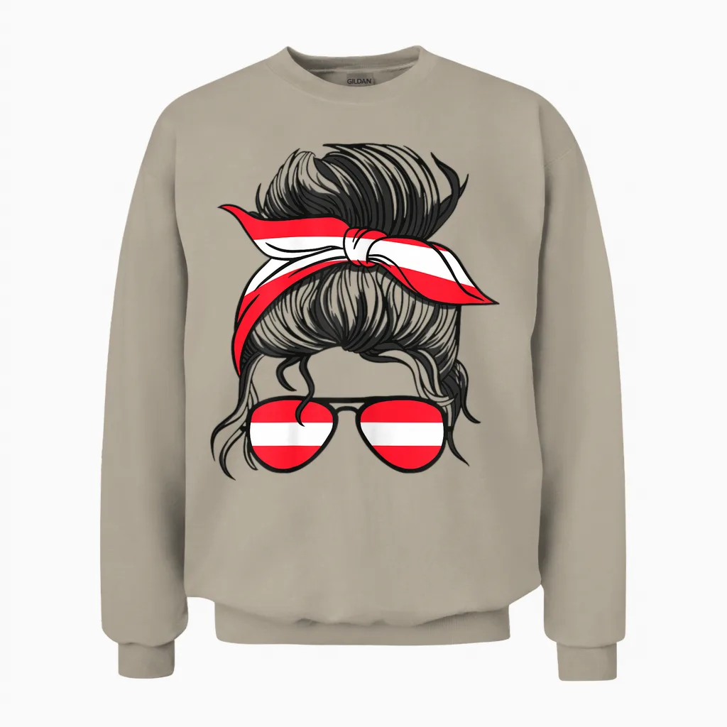 österreich Mädchen österreich Mädchen österreichische Mädchen österreichische Flagge Unisex Sweatshirt in Sand