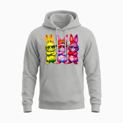 Lustige Osterhase Coole Hasen Kinder Für Ostern Jungen Mädchen Unisex Hoodie - Ash