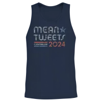 Retro Mean Tweets 2024 Unisex Tank Top - Navy – 2