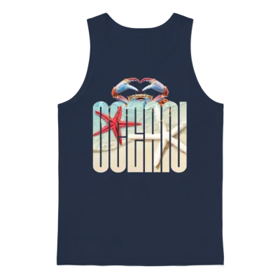 Crab Heart Ocean Unisex Tank Top - Navy