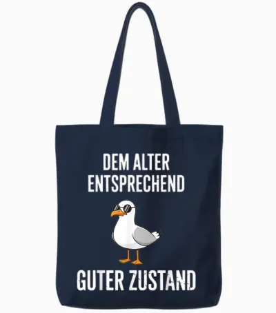 Dem Alter Entsprechend Guter Zustand Möwe Tote Bags - Navy