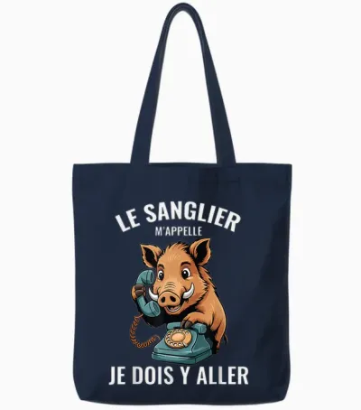 Funny Boar Man for Hunter Call Phone Tote Bags - Navy