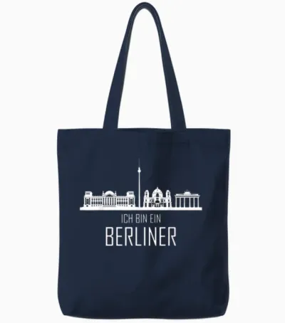 Berlin Skyline Ich Bin Ein Berliner Tote Bags - Navy
