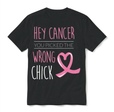 Breast Cancer Picked the Wrong Chick Unisex T-Shirt - Black