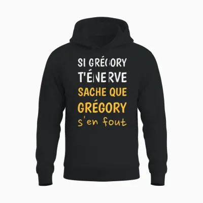 Humor Name Custom Gregory Gift Idea Funny Unisex Hoodie - Black