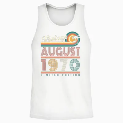 August 1970 Retro Unisex Tank Top - White
