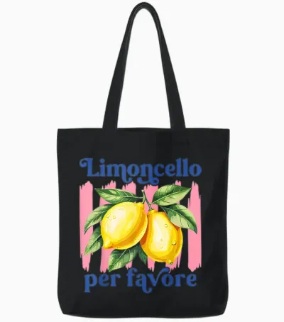 Italienischer Limoncello per Favore Zitrone Amalfiküste Zitrusfrüchte Tote Bags - Black