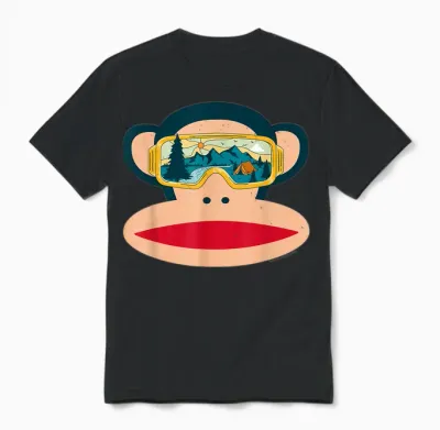 Paul Frank Julius the Monkey in Nature Brille Unisex T-Shirt - Black