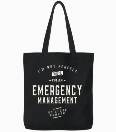Funny Job Occupation Emergency Management Tote Bags - Black