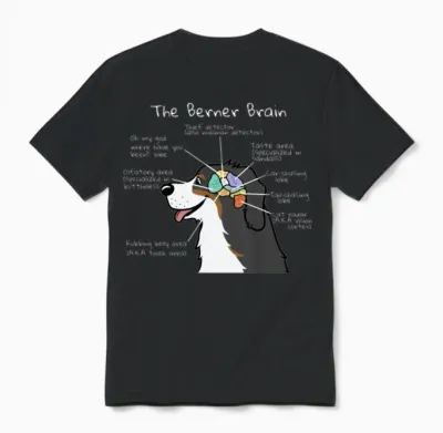 The Bernese Mountain Dog Brain Unisex T-Shirt - Black
