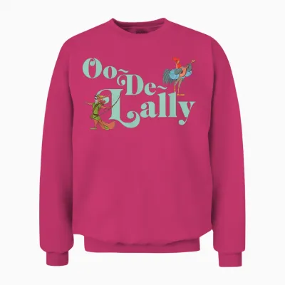 Disney Robin Hood Oo-De-Lally Iconic Quote Chest Text Logo Unisex Sweatshirt - Heliconia