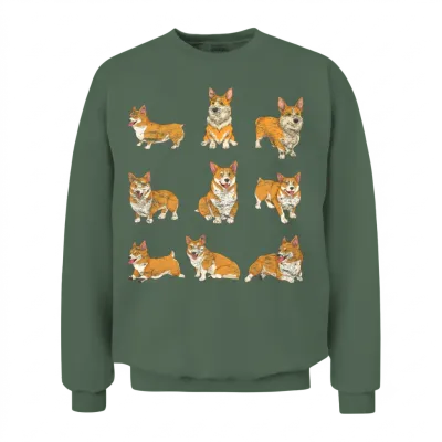 Dog Lover Dog Lover Dog Gift Corgi Unisex Sweatshirt - Military Green