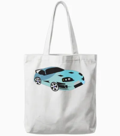 Best Car/ Best Design/ Fast and Furious/ Exile Car Tote Bags - White
