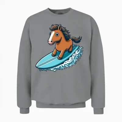 Horse Surfing Unisex Sweatshirt - Sport Grey