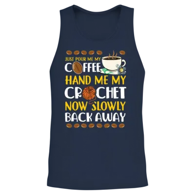 Coffee Lover Crocheter Crafter Crocheting Caffeine Unisex Tank Top - Navy