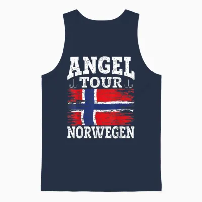 Angel Tour Norwegen Angelteam Angeltour Norwegen Flagge Angeln Unisex Tank Top - Navy
