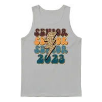 Retro Leopard Senior 2023 Unisex Tank Top - Ash – 1