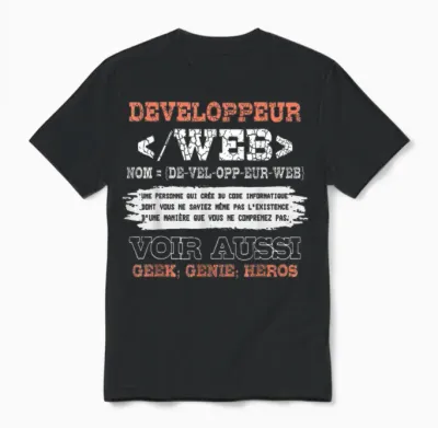 Web Developer Man Woman Humor Code Computer T-Shirt, Black, S Unisex T-Shirt - Black
