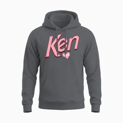 Barbie Valentine's Day Ken Love T-Shirt, Black Unisex Hoodie - Charcoal