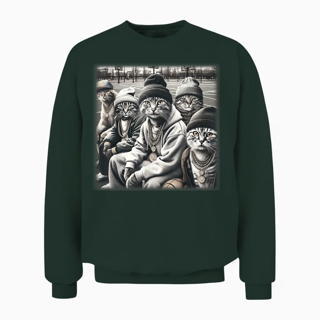 Lustiges Gangster-Meme Aus Den 90er Jahren Von Gang of Feral Street Cats Unisex Sweatshirt in Forest