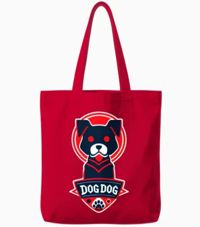 Dog Dog Logo Tote Bags - Red