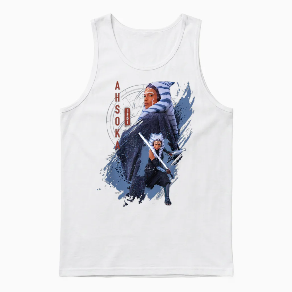 Star Wars Ahsoka Tano Jedi Ready Disney+ Unisex Tank Top in White